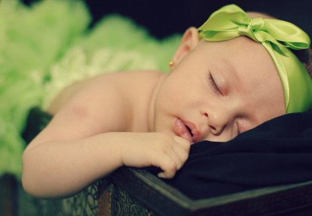 * - child, lovely, softness, baby, bow, green, dreamer, sweetness, dress