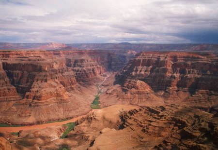 Grand Canyon, Colorado River, Colorado - sky, mountain, day, water, nature, canyon, river, clouds, colorado, rock, shadow