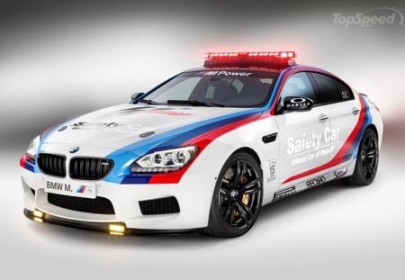 2013 BMW M6 Gran Coupe MotoGP Safety Car - Light Bar, Stripes, Black Wheels, White