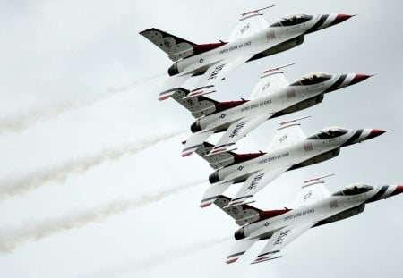 squadron of f16 falcon - squadron, falcon, plane, f16