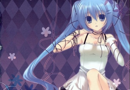 Hatsune Miku - nice, beauty, female, hot, sundress, anime girl, pretty, anime, miku, ribbon, cute, hatsune miku, sexy, girl, twintails, blue eyes, long hair, lovely, hatsune, vocaloids, blue hair, vocaloid, beautiful, sweet, dress