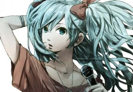 Hatsune Miku - blue hair, hatsune miku, twin tale, vocaloid, cute