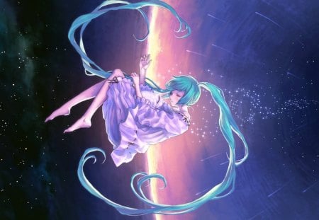 Hatsune Miku - hatsune miku, blue hair, twin tale, vocaloid, anime girl, cute