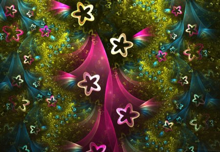 âœ°Starlight Rainbowâœ° - beauty, colorful, shine, path, fractal art, pretty, cool, digital art, mind teasers, cute, splendid, stars, rainbow, light, lovely, shining, glow, bright, collages, 3d, splendor, sweet, colors