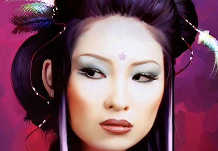 Pretty geisha - face, beauty, geisha, model, makeup, girl