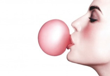 Bubble pop - face, style, woma, bubble gum