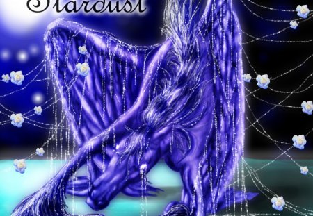 â€¢~âœ§ Stardust âœ§~â€¢ - white, dust, horse, pagasus, fantasy, star, drawing, blue