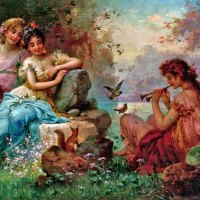 Charming The Animals ~ Hans Zatzka (1859 - 1945)