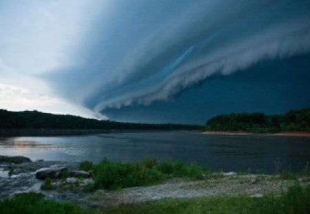 a Shelf Cloud - Cloud, Shelf, Lake, Sky