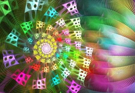 âœ°Spiral of Evolutionâœ° - beauty, soft, light, colorful, lovely, fractal art, bright, cool, pretty, digital art, hippie, evolution, colors, sweet, cute, spiral