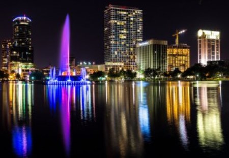 orlando, fl - skyscrapers, lake, architecture, orlando