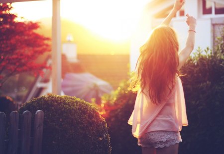 photography - women, trees, photography, girl, hair, sun