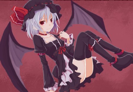 touhou - anime, wings, vamp, cute