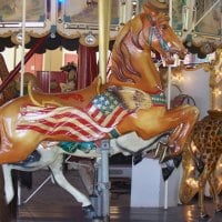 American Flag Carousel Horse