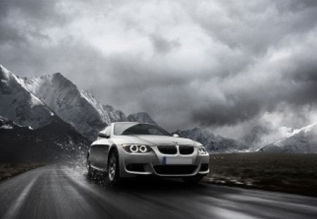 BMW - coupe, speed, mountain, car, bmw