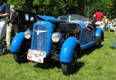 Vintage Car - cabrio, oldtimer, oldie, blue