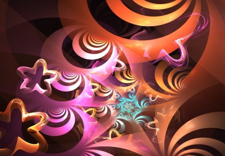 áƒ¦.RISE UP.áƒ¦ - designs, colorful, fractal art, cool, pretty, digital art, rise up, curve, cute, spiral, style, sinal, stars, images, lovely, bright, beautiful, sweet, colors