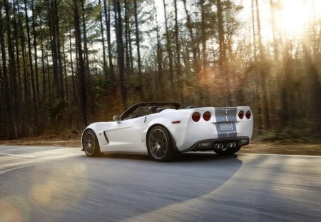 chevrolet corvette - road, convertible, chevrolet, corvette