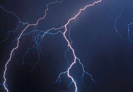 Lightning over Collins Waterfalls, Colorado - sky, bolt, night, storm, white, nature, dark, colorado, lightning