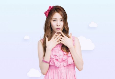 seohyun girls - pose, flower, pink, cute, girl