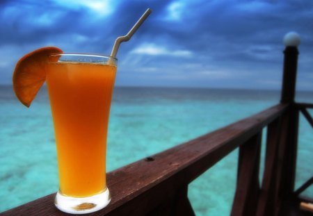 Cocktail - nature, summer, beach, sea, cocktails, orange, cocktail