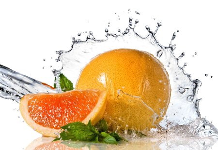 Orange - oranges, water, fruit, fruits, orange