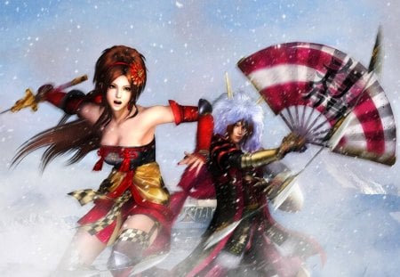 SAMURAI WARRIORS - game, winter, Samurai, snow, Sailor Moon, warriors