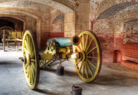 Old Cannon - old weapon, wheels, historic, museum