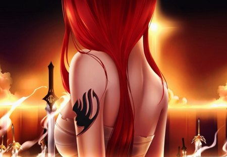 erza - tail, titania, anime, fairy, erza, scarlet