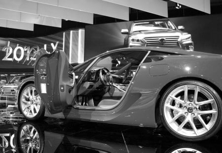 Lexus - auto show, greyscale, lexus, detroit