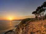 magnificent seashore at sunset