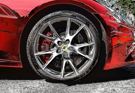 Abstract Ferrari - abstract, car, tire, ferrari, automobile, wheel, exotic