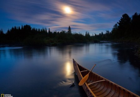 Allagash River Picture - lake, spring, sun, boat