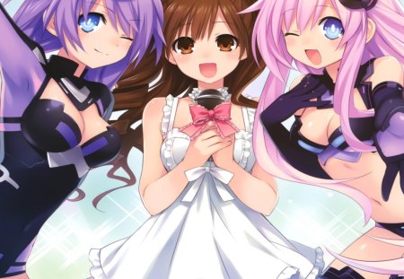 Choujigen Game Neptune - girls, song, music, long hair, game, anime, color, cute, neptune