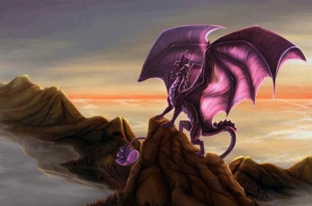 My home - abstract, HD, pink, pink dragon, fantasy, dragon, painting, wings, art, wallpaper