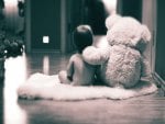 Boy and teddy bear