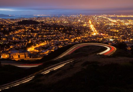 San Francisco Night Lights - california, night lights, cities, usa, san francisco