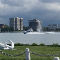 Powerboat on the Detroit River