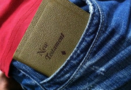 Pocket bible - love Jesus, jean pocket, Bible, rest