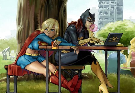 batgirl supergirl - supergirl, TV series, fun, entertainment, batgirl