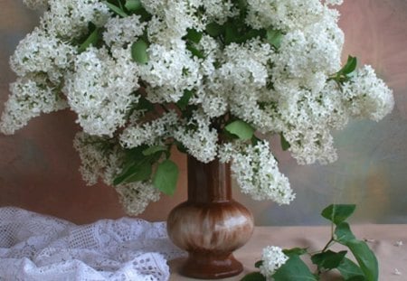 Still life - flowers, vase, white, soft, still life