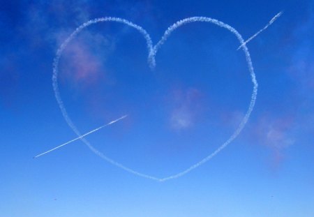 Sky high love - skies, heart, cute, love, art