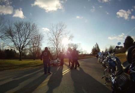 Near the end of the ride! - sunset, two wheels, H-D, life