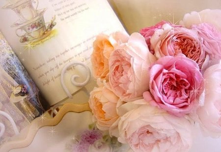 Softness beauty - elegance, delicacy, beauty, roses, gift, nature, softness, yellow, pink, flowers, colors