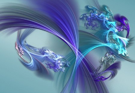 Purple Blue Abstract - fractal, purple, abstract, pretty, blue