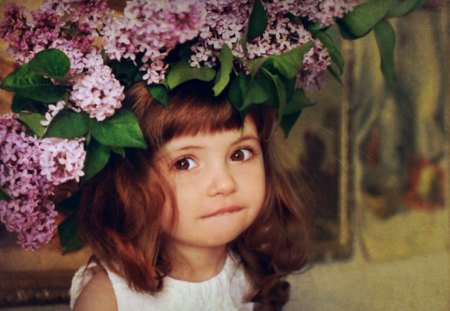 Spring Girl - lilacs, flowers, girl, spring