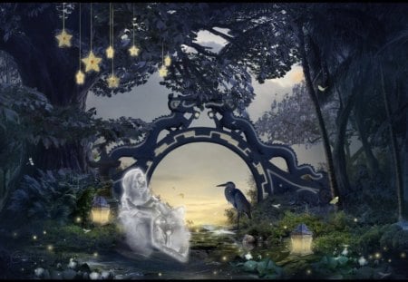 Serenity Garden - fantasy, magic, garden, serenity, forest