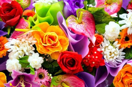 Lovely flowers - white, red, yellow, pink