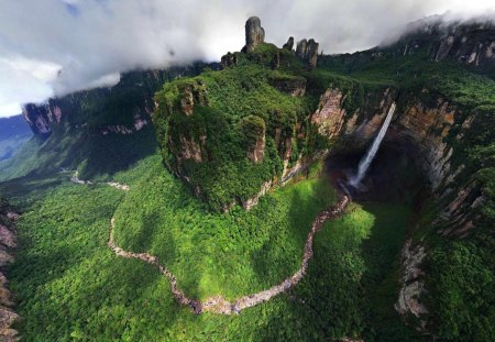 nature showing off - waterfalls, forest, nature, water