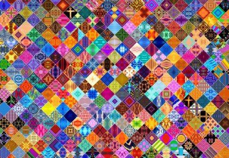 diamond patch quilt - quilted, diamonds, patches, 22657